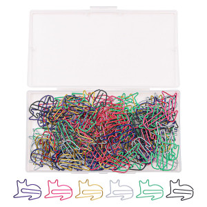 100Pcs NUZAMAS Adorable Cat Paper Clips Assorted Colors Cute Funny Cat Notes Shaped Bookmark Clips for Office School Stationery Supplies
