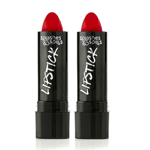 Vivid Red Lipstick - 2 Pack - Bold, Translucent, No Sheen Lip Color With Matte Finish - Makeup and Cosmetics by Splashes & Spills