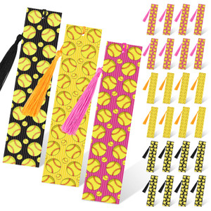 Baseball Bookmarks with Tassels - 24 Pcs Reading Bookmarks Gift for Teacher, Student, Classroom, School, Office Stationery - Encouragement Christmas