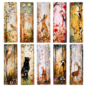 Woodland Animal Bookmarks 10PC Cute Page Markers Gift Set for Book Lover Teacher Cool End of Year Gifts Best Graduation Ideas Men Women Library Suppl