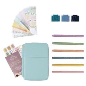 Erin Condren Hexagon Mega Accessories Bundle, Functional Stationery Set with Magnetic Bookmarks, Sticky Notes, Sticker Book, Washi Tape Fan, Dual-Tip