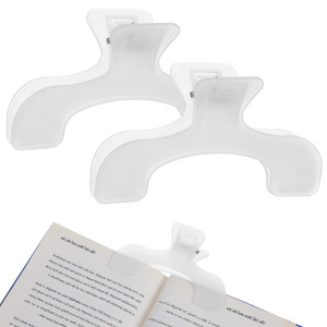 MBAIYO 2Pcs Transparent Book Clip, Book Page Holder Opener Reading Teaching Aid Music Books Fixing Clips Page Marker Accessories for Teachers Office