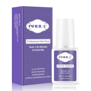 NXJ INFILILA Nail Glue, Professional Brush On Nail Glue, Nail Glue for Acylic Nails, Nail Glue for Press On Nails Fasle Nails Fake Nails Tips Glue Ad