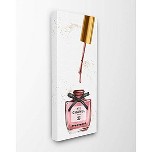 Stupell Industries Makeup Nail Polish Brush Pink Fashion Design Canvas Wall Art, Multi-Color