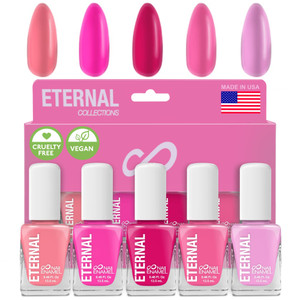 Eternal Pink Nail Polish Set for Women (SO PINK) - Pastel Pink Nail Polish Set for Girls - Long Lasting & Quick Dry Natural Nail Polish Kit for Home