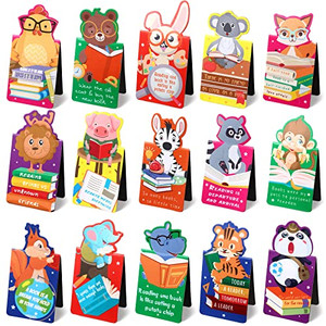 30 Pieces Cute Animal Magnetic Bookmarks for Kids Magnet Bookmark Clips Magnetic Page Marker Book Clips for Kid Student Teacher Reading Learning Supp