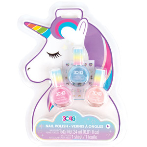 3C4G Unicorn Shimmer Nail Polish Trio, Bring Magic to Life with These 3 Holographic Nail Polishes, for Ages 8 and up by Make It Real