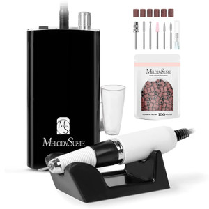 MelodySusie Entry-Level Clip-On Rechargeable Nail Drill with Anti-Slip Silicone Handle, SC300I 30000RPM E-File for Manicure Shaping & Gel Removal, Pe