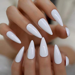 EDA LUXURY BEAUTY WHITE LUXE DESIGN Press On Nails Full Cover Acrylic Nail Kit Artificial Nail Tips False Nails Extra Long...
