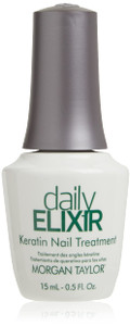 Morgan Taylor Daily Elixir Keratin Treatment - Instant Nail Repair with 20% Active Ingredients, Hydrolyzed Keratin Peptides, 7-Free Formula for Stron