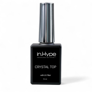 IN.HYPE Gel Top Coat UV/LED Cured (Crystal Top) with UV filter - No wipe. For White and light colors.