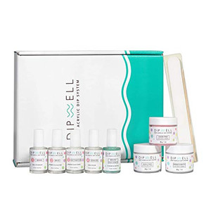 Dipping Nail Starter Kit, Easy Acrylic Powder and Gel Resin Kit For Dip, Starter System For French Set by DipWell Nails (Comes With Bond, Base, Activ