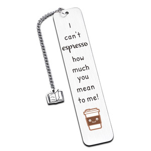 Coffee Bookmark Stocking Stuffers for Coffee Lovers Women Men, Funny Spilled Coff ee Bookmark for Book Lovers, Secret Santa Basket, Book Marks for Re