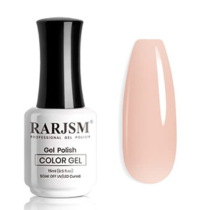 RARJSM Milky Rose Gel Nail Polish LED UV Gel Soak Off Clear Nude Pink French Manicure Light Pink Jelly Nail GelPolish Varnish Curing Requires 1pcs 15