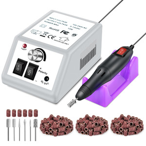 LAVAED Professional Electric Nail Drill Machine Kit - Low Noise Vibration with 156pcs Sanding Bands for Acrylic Nail Drill, Gel Art Remover, Polisher