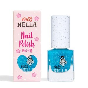 MISS NELLA UNDER THE SEA  Safe Special Blue Glitter Nail Polish for Kids, Non-Toxic & Odor Free Formula for Children and Toddlers, Natural Water Bas
