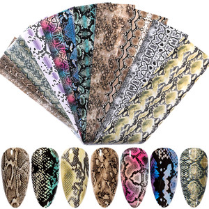 Snake Nail Foil Transfer Stickers Nail Art Supplies, Laser Nail Foil Decals, Holographic Snake Print Nails Foils Design for Women Girls Manicure Tip