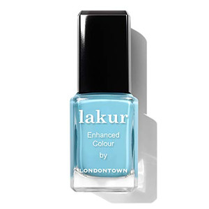 LONDONTOWN lakur Nail Polish - Chip-Resistant, Non-Toxic, Conditions & Hydrates Nails | Glossy Aqua Turquoise, Reverse the Charges, .40 fl oz