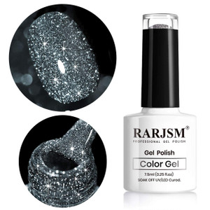 Black Glitter Nail Polish L e d U V Gel Polish Sparkle Color Soak Off Nail Art Gel 1 PCS 7.5ML Gel Polish Sparkles Varnish for Nail Art DIY Design Ma