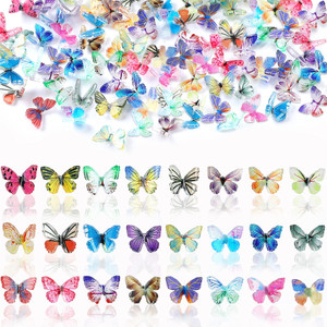 JANYUN 120 Pcs Mini Resin Butterflies, Tiny Butterflies for Crafts Mini Butterfly Figurines for DIY Fairy Garden Dollhouse Micro Landscaping Decorati