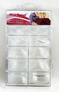 Mia Secret - Nail Tip Royal Square 100PC 500PC - Clear/White/Natural (100 Clear)
