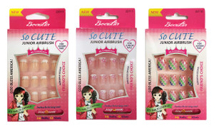 Beautia 3PACK 72tips So Cute Junior False Fake Nails With Glue for Kids