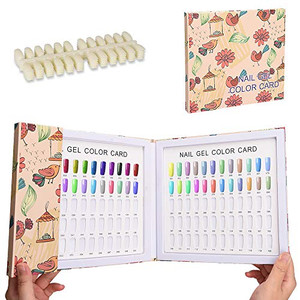 Noverlife 120 Nail Colors Display Book with 120 False Nail Tips, Nail Gel Polish Display Chart, Manicure Salon Studio Nail Art Samples Color Swatches