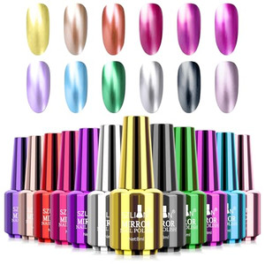 Ownest 12 Colors Mirror Nail Polish Set, Mirror Effect Long Lasting Gorgeous Glossy Manicure Nail Art Decoration, Brilliant Manicure Effect Nail Lacq