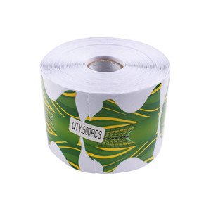 Beauty Leader 500 Pcs/Roll Nail Art Acrylic Tip Guide Gel Extension Nail Polish Styling Tools Curl Forms for Nails Care (B-Green)