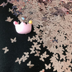 PrettyG 10 Grams/Pack - Rose Gold Butterfly Shape Glitter Sequins - Festival Rave Beauty Makeup Face Body Nail Art Decoration B0230
