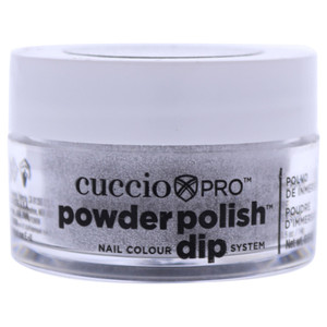 Cuccio Pro Powder Polish Dip - Silver W/ Silver Glitter - Nail Lacquer for Manicures & Pedicures, Easy & Fast Application/Removal - No LED/UV Light -