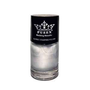 PUEEN Rocking Metallic Nail Polish For Nail Stamping Big 5-FREE Formula Nail Color Lacquer (601 Silver Dust)-BH000524