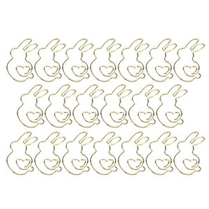 20 Staples Bookmarks Rabbit Shaped Paper Clips Gold Metal Paper Clip Organization Documents for School Office Use