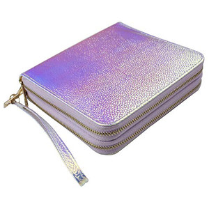 FingerAngel 120 Slots Nail Stamping Plate Holder Case Laser Style Rectangular Manicure Nail Art Plate Organizer with Double Zipper Nail Template Case