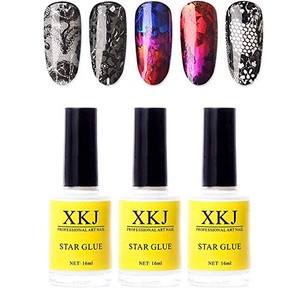 XICHEN 3 Bottles Professiona Starry Sky Nail Art Glue for Foil Sticker Nail Transfer Tips Decorations Adhesive White 16 ML/Bottles