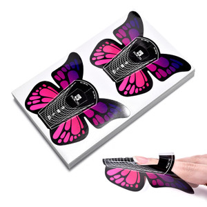 Rolabling Nail Forms Tips Extension Guide Sticker Nail Art Butterfly Sticker Gel/Acrylic Nail Polish 100 pcs (Size-1)