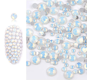Sparkly Opal Rhinestones for Nails 3D Nail Art Rhinestones - DIY Nail Jewels Crafts - Crystal Diamond Rhinestones and Charms Nail Decoration Flatback