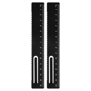 HARFINGTON 2pcs Straight Ruler 15cm Metric Metal Aluminum Alloy Measuring Bookmark Clip Ruler Scale Tool for Measure Study Reading Classroom Office,