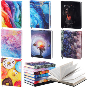 Watersay 7 Pcs Stretchable Book Cover with Bookmarks Reusable Jumbo Book Cover Protector Up to 10 x 12.5 Inch Protective Fabric Textbook Box, School