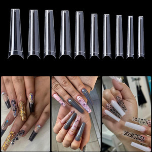 MEILINDS Long Fold Seamless XXL Max Nail French Nail Tips False Nails Half Cover Fake Press on Nails Artificial Fingernails 600PCS