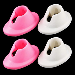 4Pcs Soft Rubber Nail Polish Bottle Base Holder Support Stand Nail Art Organizer Display Manicure Tools for Nail Art Design Painting Salon DIY, White