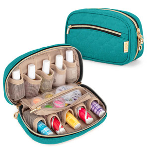 LUXJA Nail Polish Case - Holds 10 Bottles (15ml - 0.5 fl.oz), Nail Polish Organizer with Zipper Pockets (Bag Only), Teal