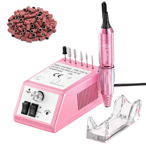 Subay Professional Finger Toe Nail Care Electric Nail Drill Machine Manicure Pedicure Kit Electric Nail Art File Drill with 1 Pack of Sanding Bands (