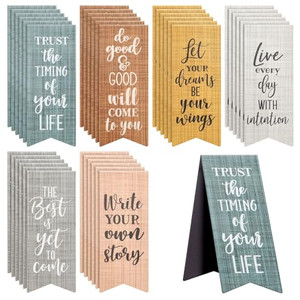 36-Pack Inspirational Magnetic Bookmarks for Women with Motivational Quotes, Bulk Magnet Page Clips for Students, Teachers, Office, Reading, 6 Design