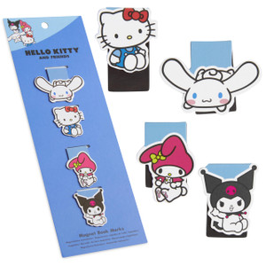 Hello Kitty Magnetic Bookmark Page Clip, School University Cute Reading Gifts (Multi 4 Pack)