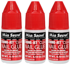 3pcs Mia Secret Strong-Jet Clear Drop On Nail Glue - Fast Drying and Long Lasting