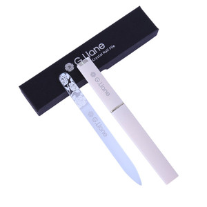 G.Liane Crystal Nail File-Double Sided Etched Glass Nail Files Manicure Pedicure Tools for Natural Acrylic Gels Nails (Rose White)