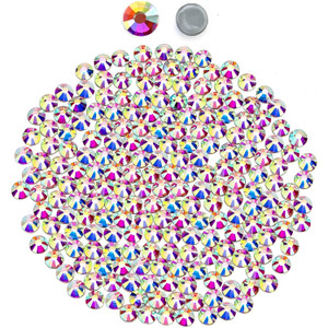Hotfix Flatback Rhinestones for Crafts - Glass AB Round Crystals Gems for Clothes Shoes Bag DIY Decoration (SS16/4MM/1440pcs)