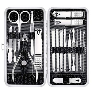 Nail Clippers Set Fingernail and Toenail Clipper Cutters for Men and Women, Professional Manicure Pedicure Grooming Kit, 18 Pieces Stainless Steel Na