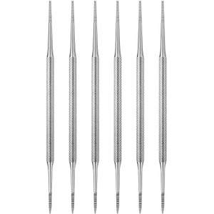 Mudder 6 Pack Ingrown Toenail Files Double Sided Toenail Lifters One Side Flat and One Side Curved Stainless Steel Manicure Treatment Removal Pedicur